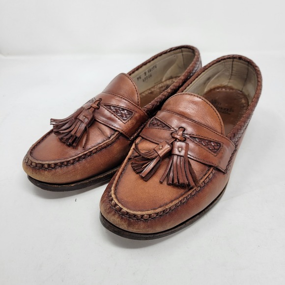 Allen Edmonds Shoes Mens 9.5 Oxford Brogue Dress Loafer Dockside Tassel Maxfield - Picture 1 of 8